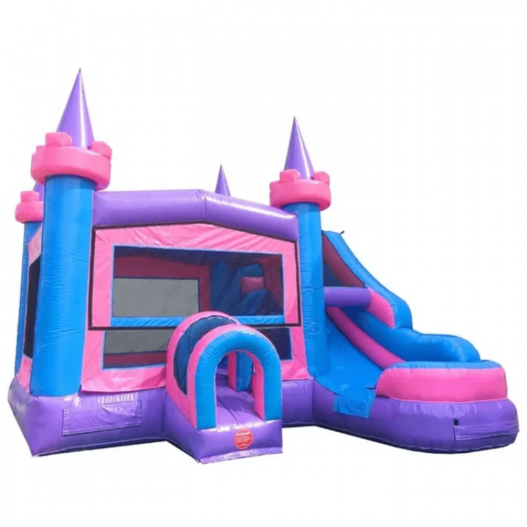 Pink Castle Water Slide Bounce House Combo